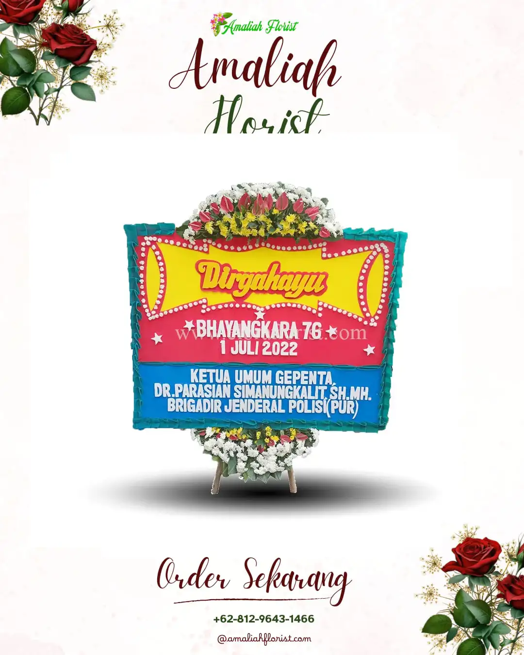 Papan Bunga HUT Ulang Tahun Aimando Padaido